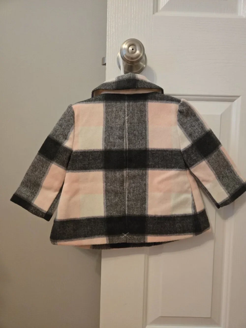 NWT Girls Janie and Jack pink plaid coat size 6-12 months